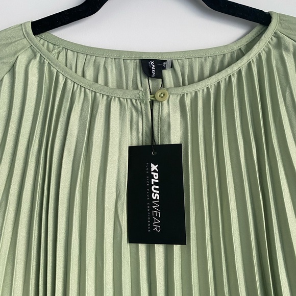 X plus wear NWT Green Pleated Maxi Kaftan Onesize Belted Dress - Picture 3 of 10